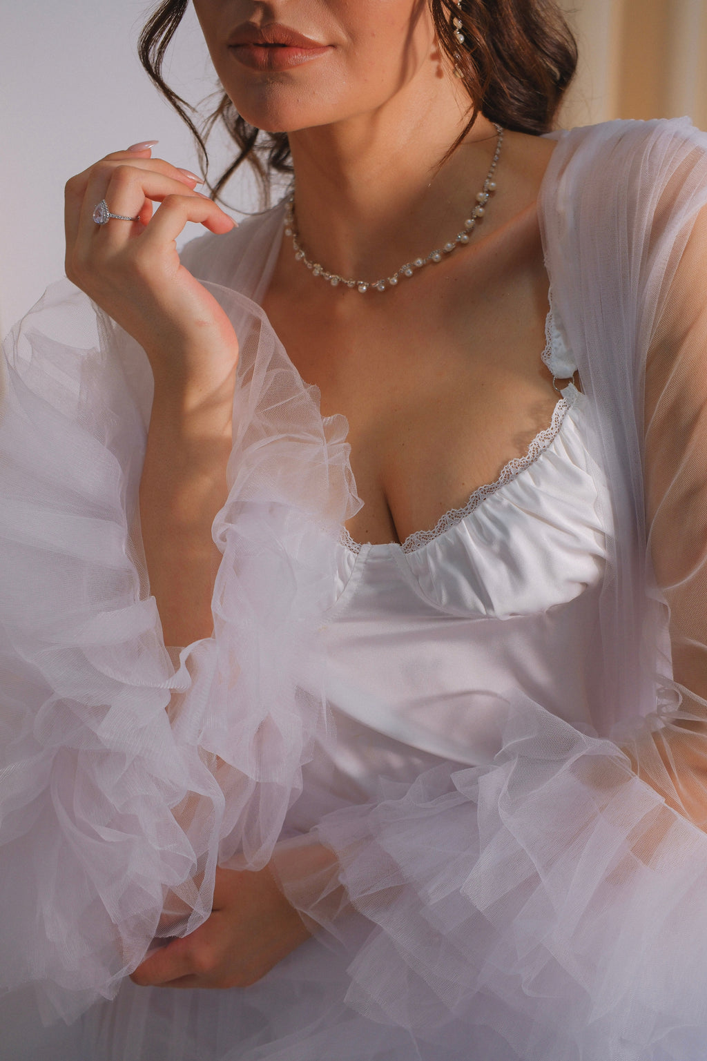 Bridal Lace Trim Slip Dress