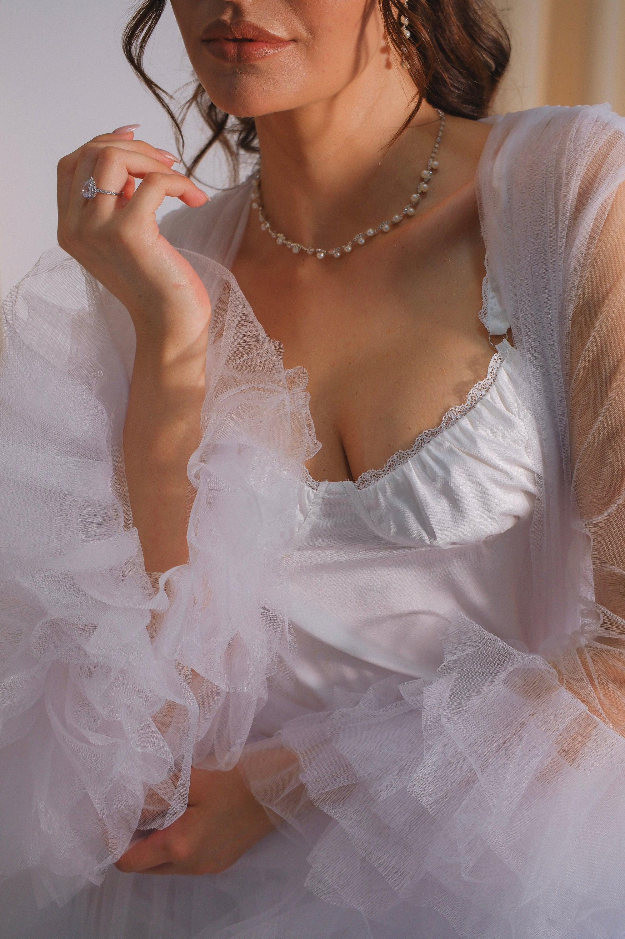 Bridal Lace Trim Slip Dress