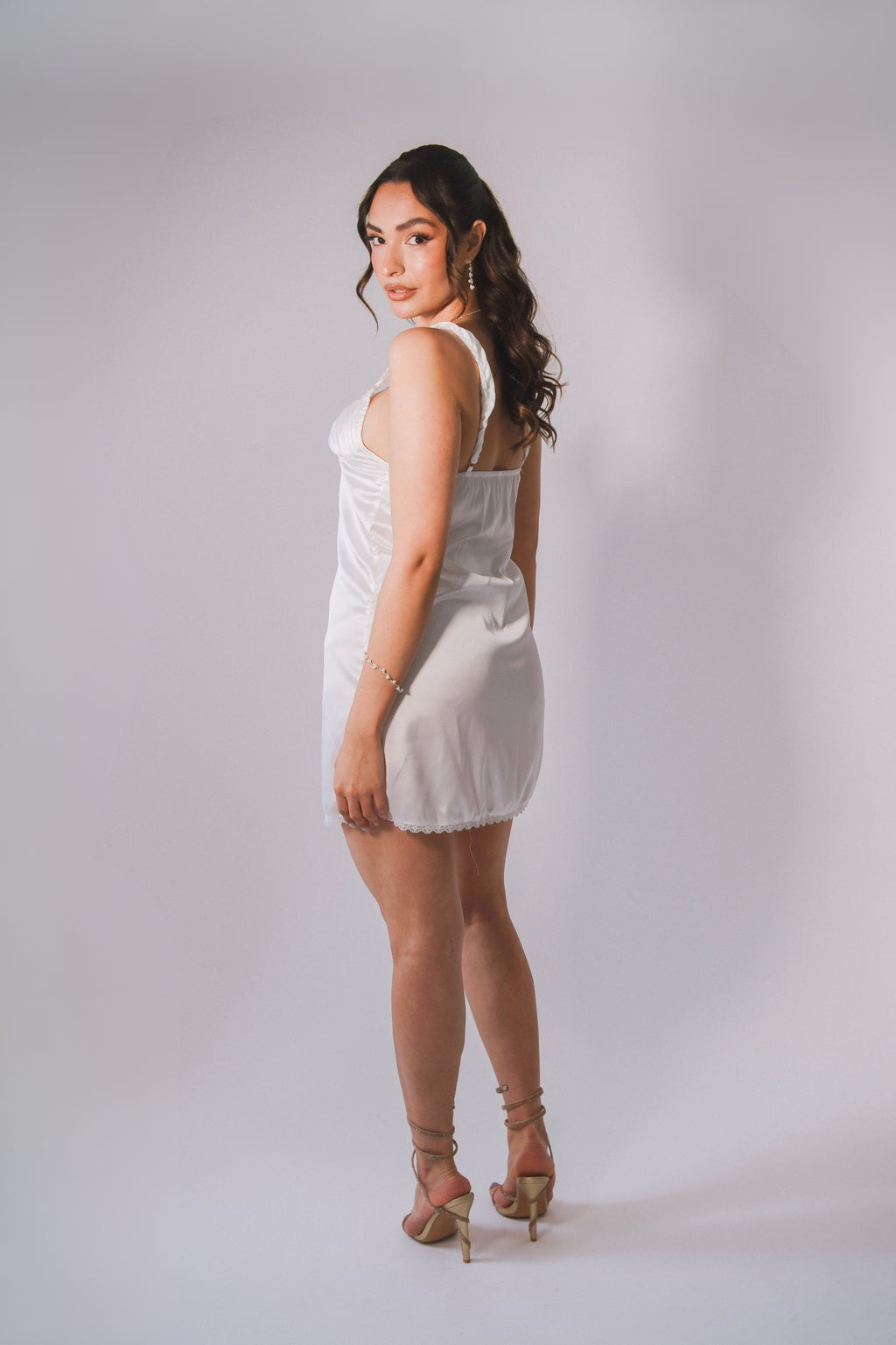 Bridal Lace Trim Slip Dress